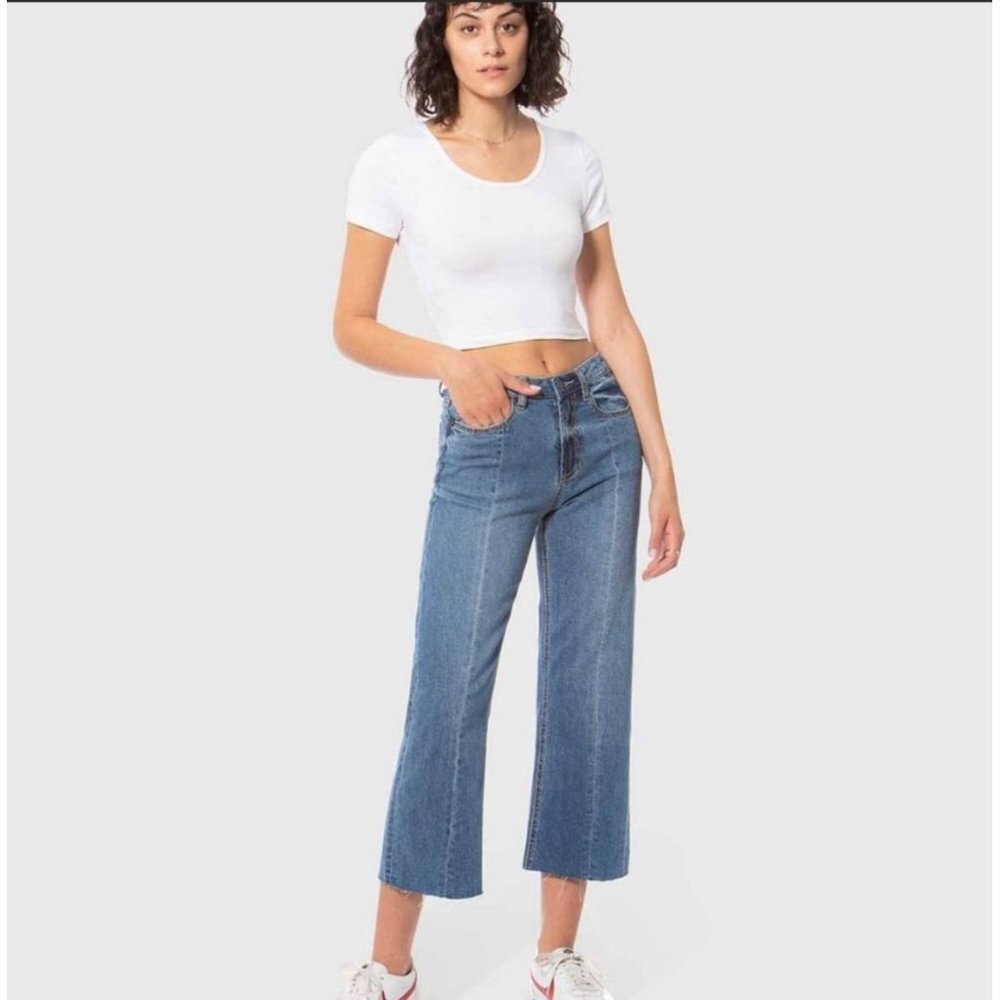 Lola Laurel VB high‎ rise Jeans wide leg cropped size 28